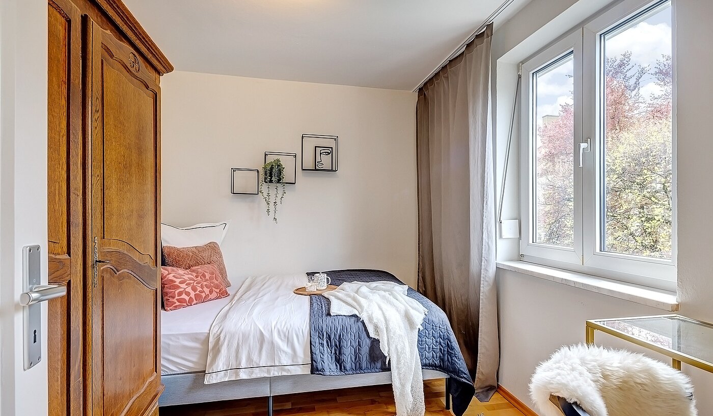 Appartement avec 1.5 pièces | München-Schwabing | 70014 | Schlafzimmer mit...