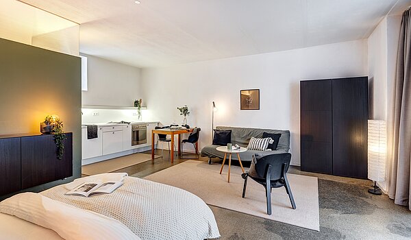 Appartement loft avec 1 pièce | München-Isarvorstadt | 2211ML7 | Blick vom Eingang in den Raum