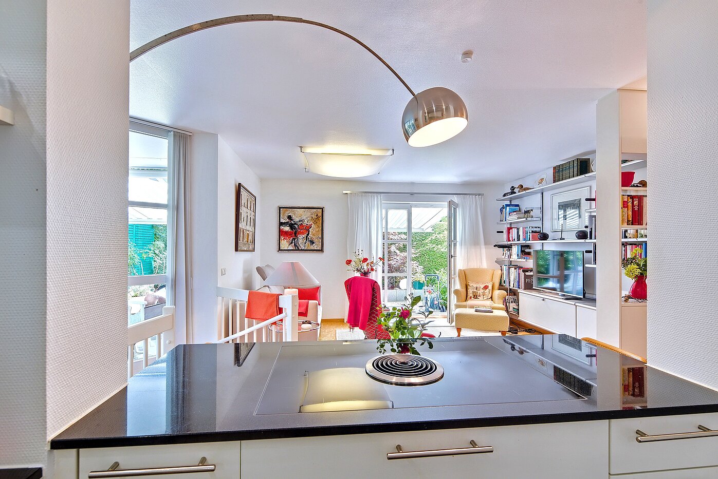 Appartement au rez-de-chaussée avec 2 pièces | München-Obermenzing | 70280 | Kochinsel mit BORA-Abzug