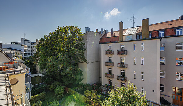 Appartement avec 1 pièce | München-Schwabing | 70449 | Blick von der Terrasse...
