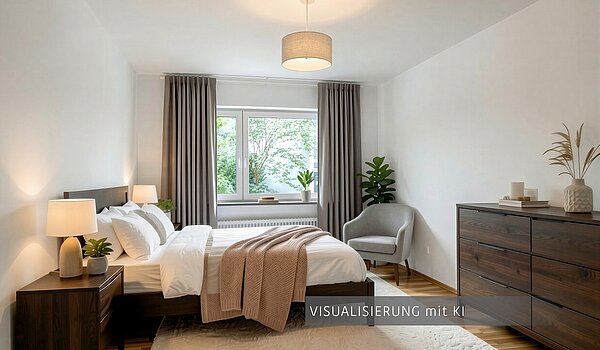 Rez-de-chaussée surélevé avec 2.5 pièces | München-Schwabing | 70441 | Visualisierung mit KI