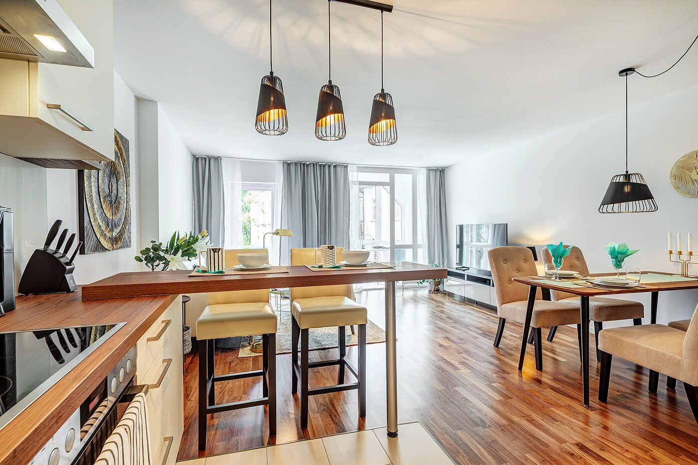 Appartement avec 2 pièces | München-Schwabing | 70434 | ...und Frühstückstheke...