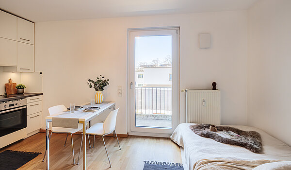 Apartment avec 1 pièce | München-Ramersdorf | 70415 | Wohn- und Schlafzimmer