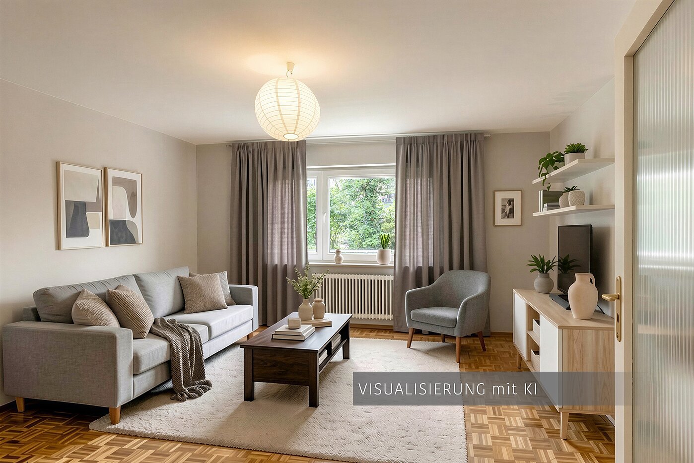 Rez-de-chaussée surélevé avec 2.5 pièces | München-Schwabing | 70441 | Visualisierung mit KI