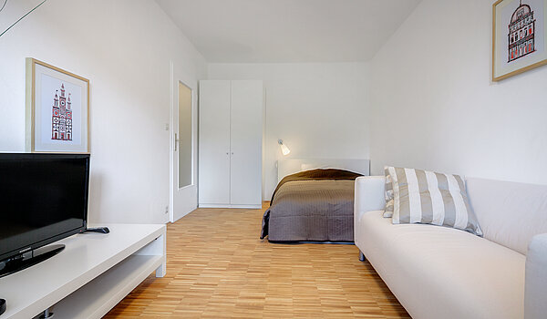Apartment avec 1 pièce | München-Sendling | 70389 | Möblierungsvorschlag : Wohn- und Schlafbereich