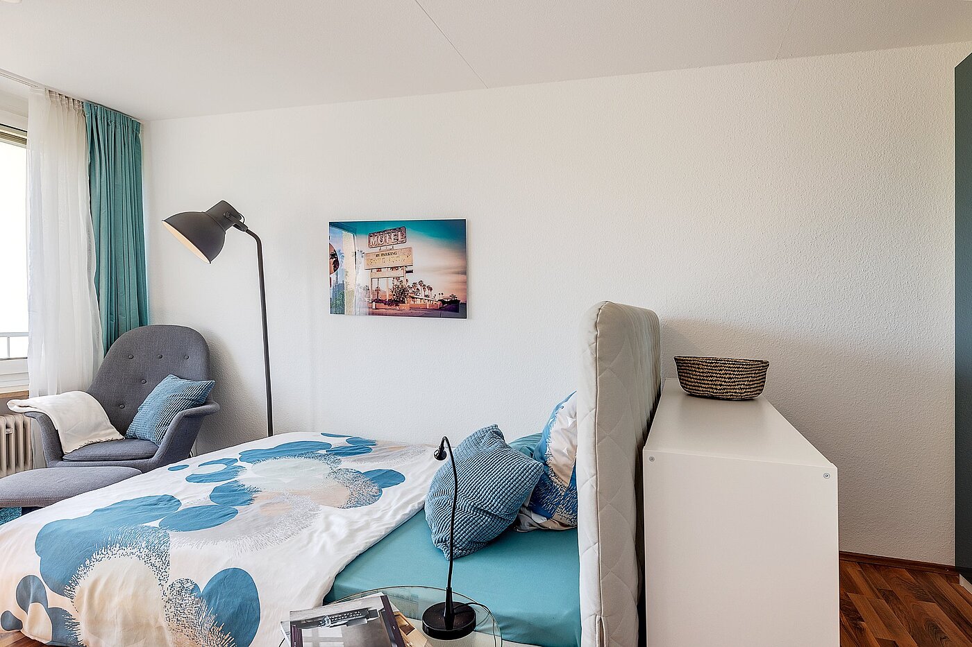 Appartement avec 1 pièce | München-Oberföhring | 2104ML2 | Das Bett als Raumtrenner