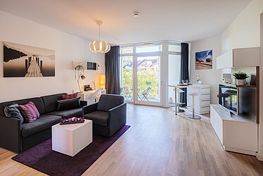 Bogenhausen : appartement de 1,5 pièces avec balcon, stylé, moderne - libre