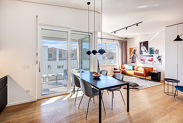 Maxvorstadt : penthouse moderne avec des prestations haut de gamme - loggia orientée sud