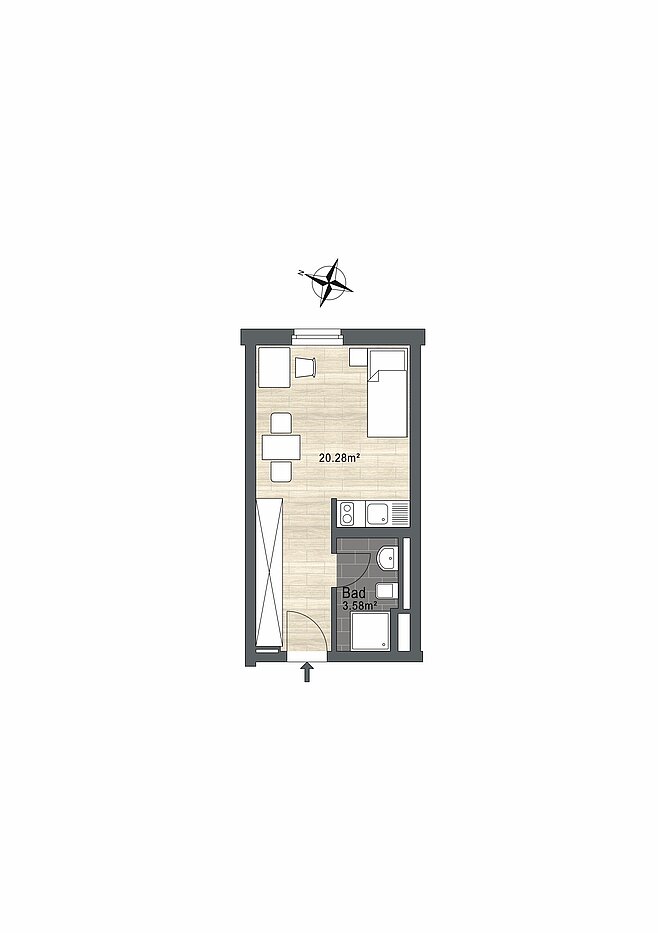 Apartment avec 1 pièce | München-Ramersdorf | 70251 | - nicht maßstabsgetreu -