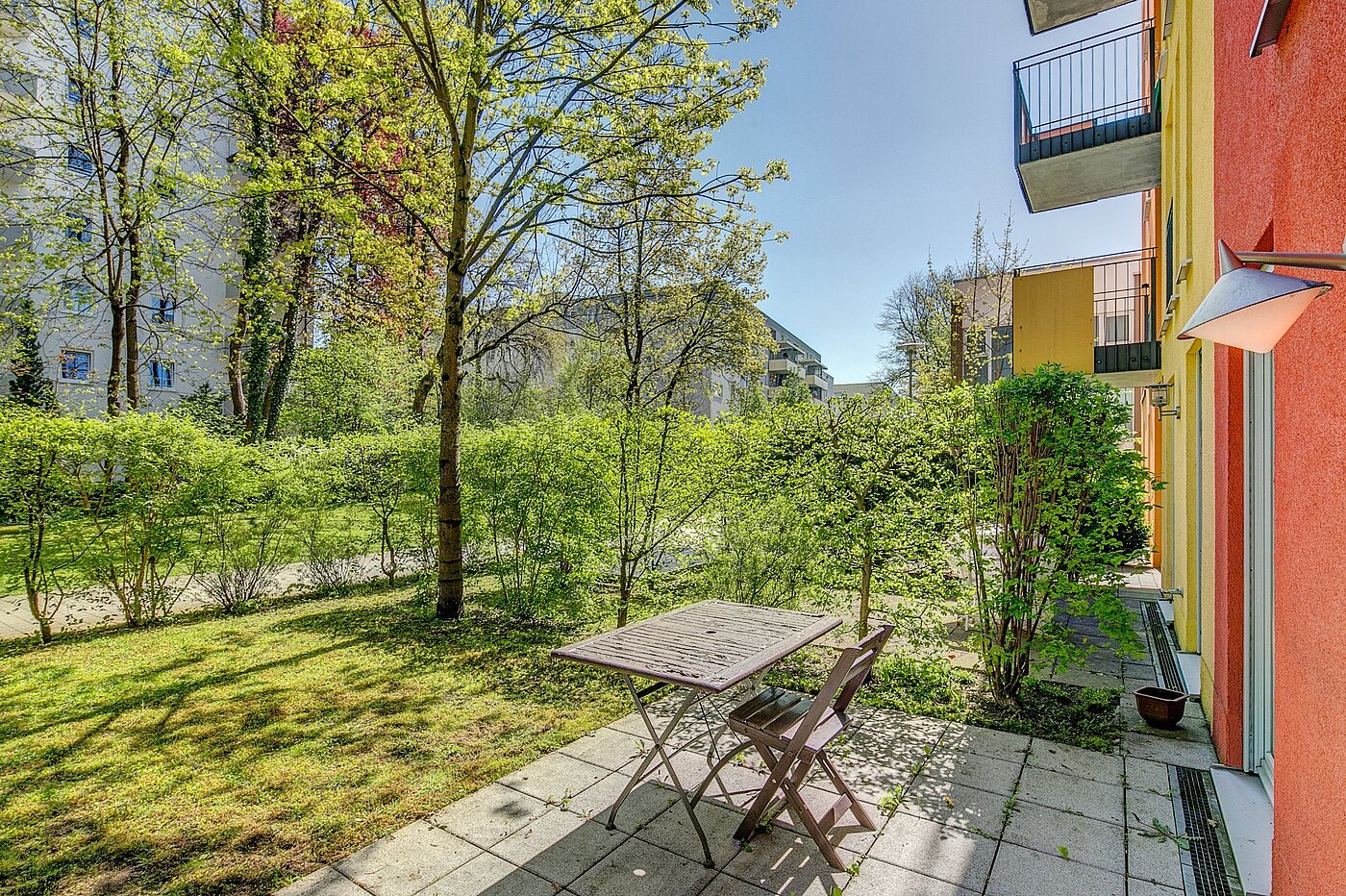 Appartement au rez-de-chaussée avec 1.5 pièces | München-Ramersdorf | 2004ML6 | Ost-Terrasse mit Garten