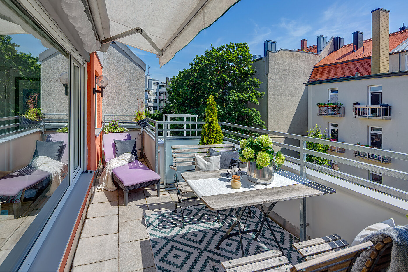 Appartement avec 1 pièce | München-Schwabing | 70449 | Südterrasse mit Markise