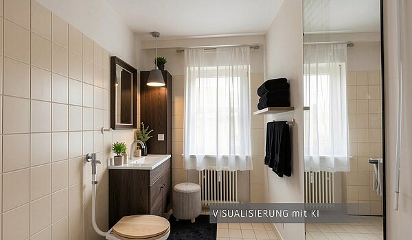 Rez-de-chaussée surélevé avec 2.5 pièces | München-Schwabing | 70441 | Visualisierung mit KI