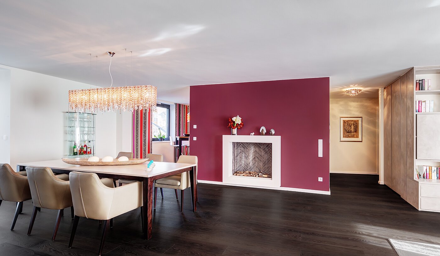 Appartement avec 3 pièces | München-Schwabing | 1511ML1 | Essbereich mit Kamin