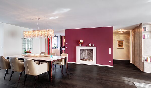 Appartement avec 3 pièces | München-Schwabing | 1511ML1 | Essbereich mit Kamin
