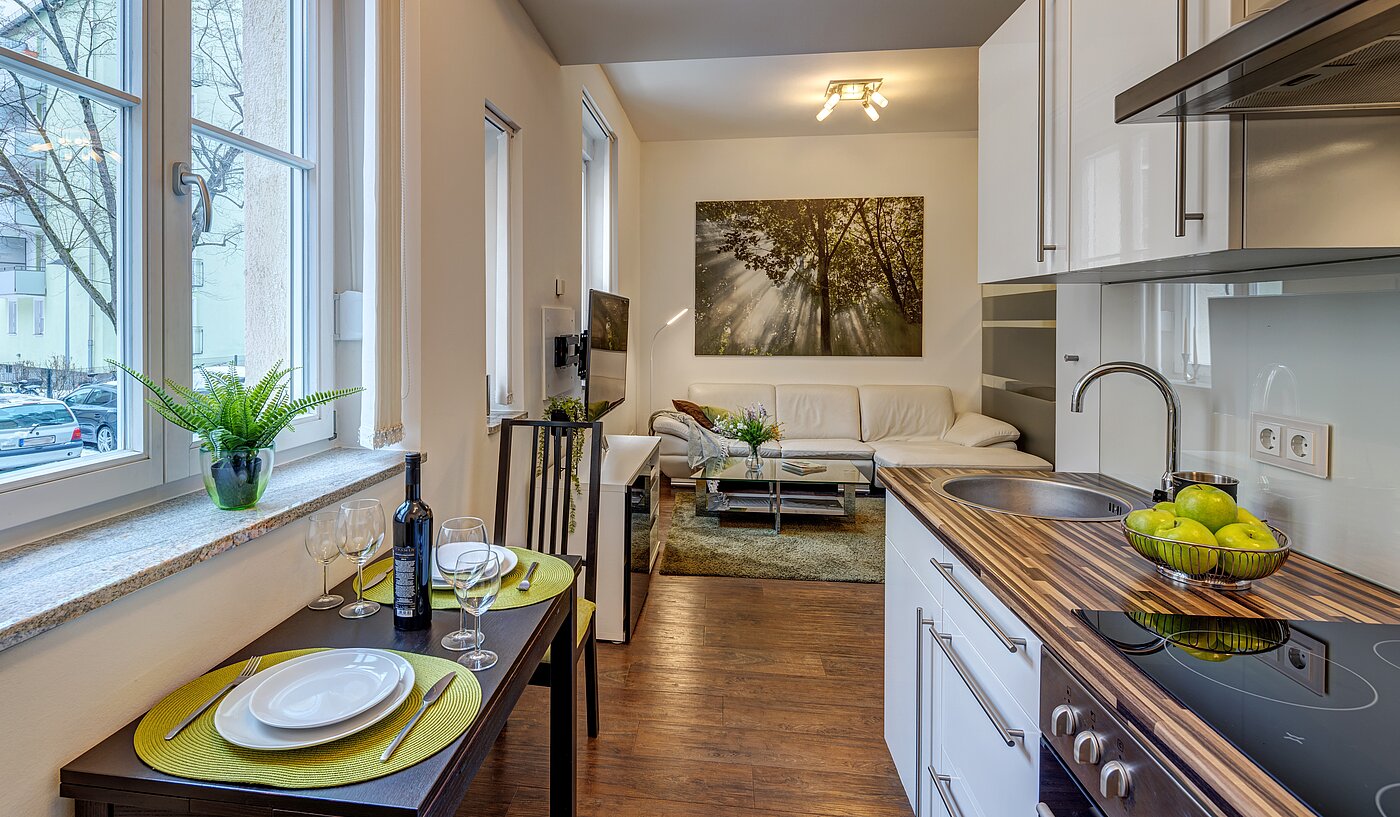 Appartement avec 1 pièce | München-Neuhausen | 70235 | ...zum Wohnzimmer offen...