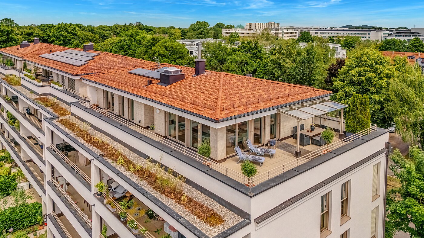 Penthouse avec 3.5 pièces | München-Oberföhring | 70237 | Luftaufnahme