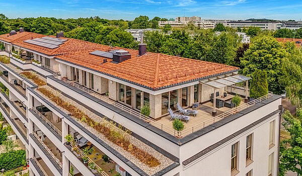 Penthouse avec 3.5 pièces | München-Oberföhring | 70237 | Luftaufnahme