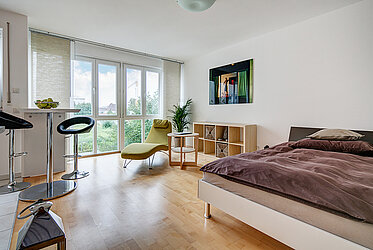 Obersendling 1-Zi.-Apartment, ca. 33 m² - hell - ruhig - attraktiv