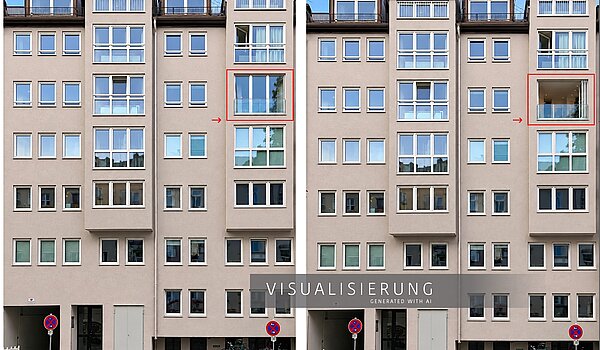 Appartement avec 2 pièces | München-Isarvorstadt | 70459 | Hier mit Faltfenster, außen...