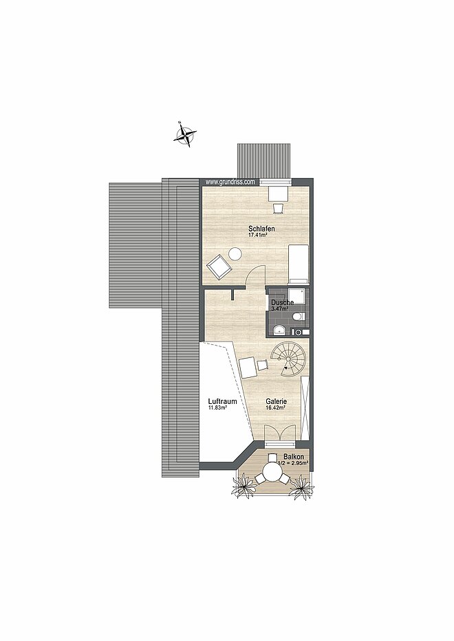 Appartement en duplex avec 3.5 pièces | München-Trudering | 70238 | Nicht maßstabsgetreu