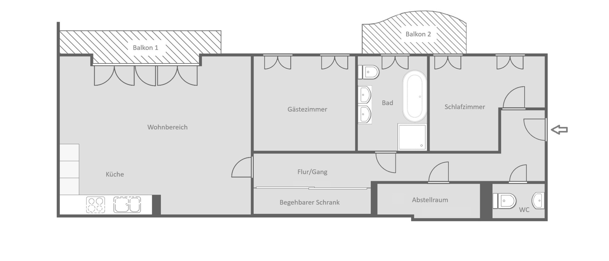 appartement München Maxvorstadt - Universitätsviertel 01 plan d'étage 10142