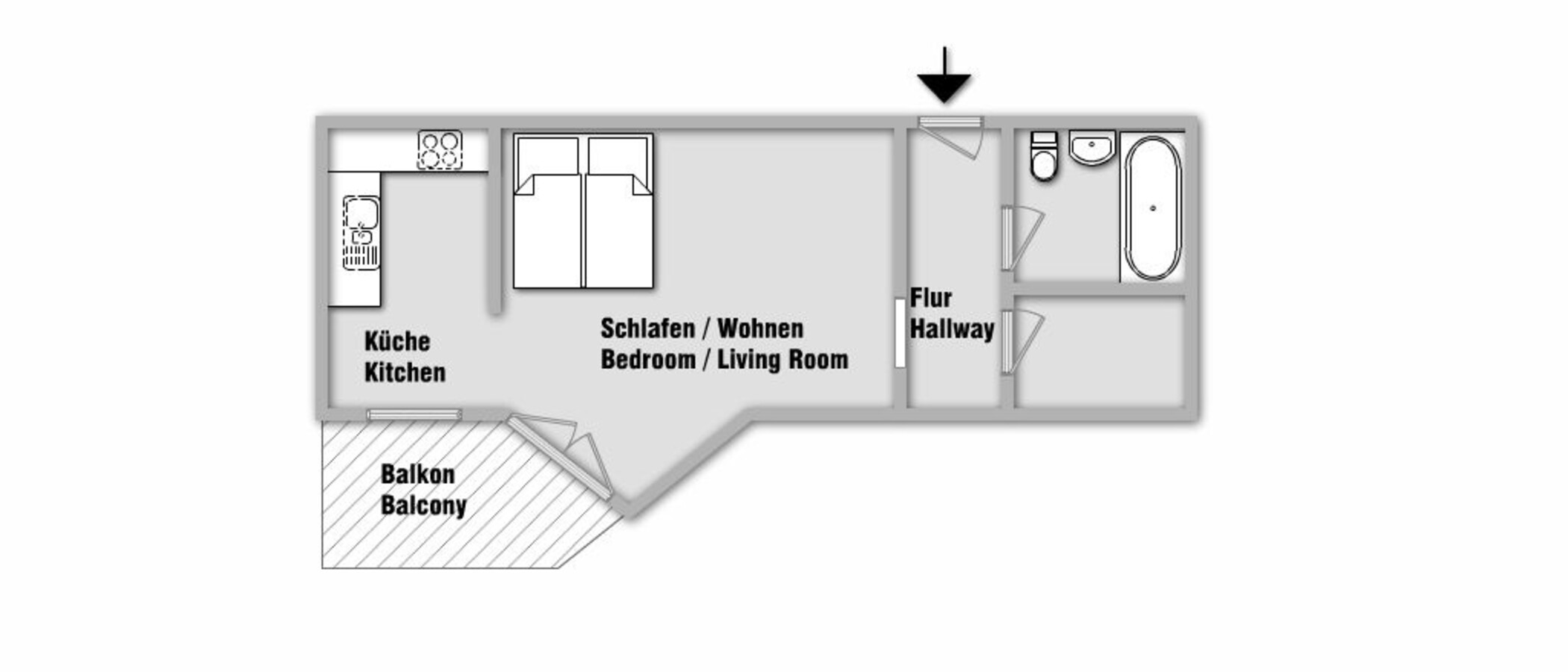 appartement München Maxvorstadt - Universitätsviertel 01 plan d'étage 10343