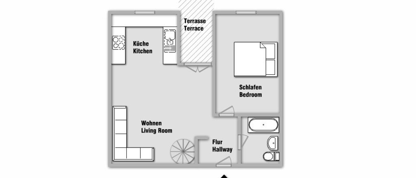 appartement avec mezzanine München Fasangarten 01 plan d'étage 10367