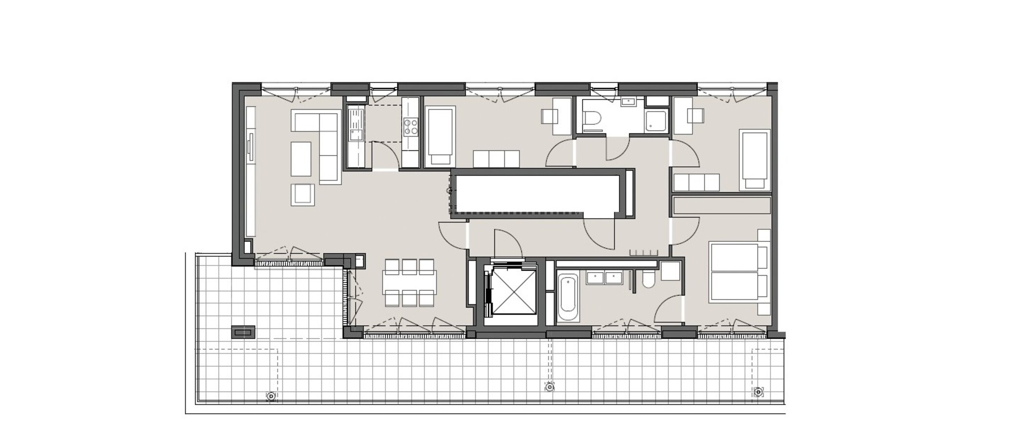 appartement sous les toits München Am Hart 01 plan d'étage 10425