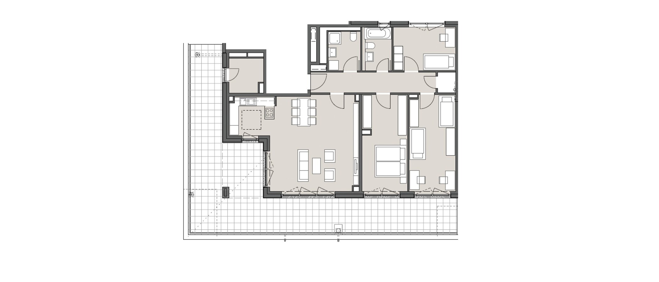 appartement sous les toits München Am Hart 01 plan d'étage 10439