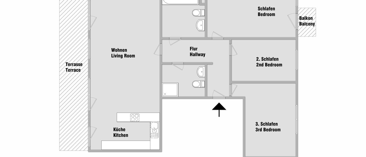 appartement München Mittersendling 01 plan d'étage 10537