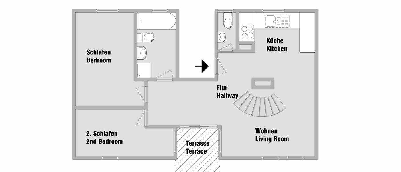 appartement sous les toits München Obersendling 01 plan d'étage 10566