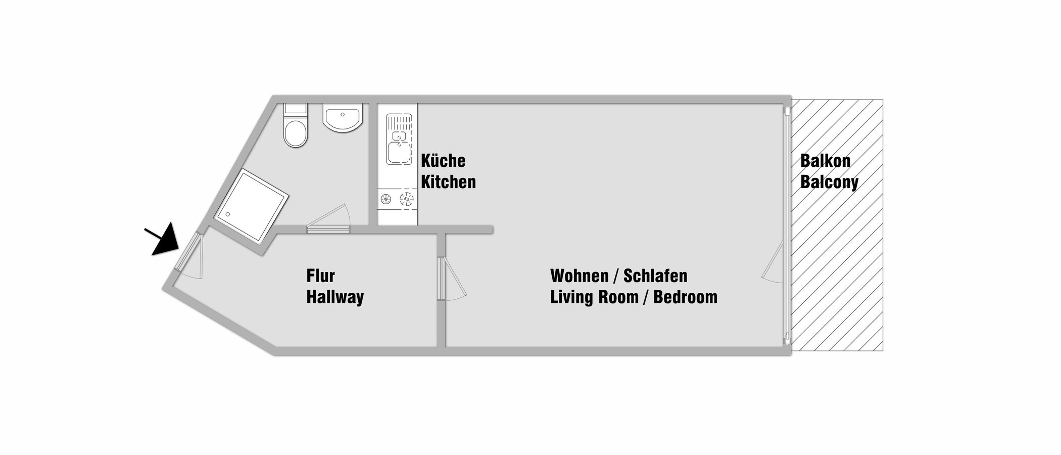 studio München Schwabing-Nord (zw. Leopoldstraße & Englischen Garten) 01 plan d'étage 10753