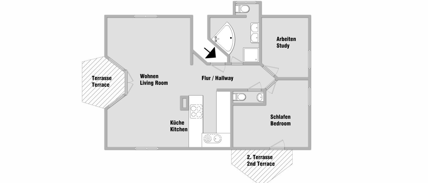 appartement sous les toits Neubiberg 01 plan d'étage 10767