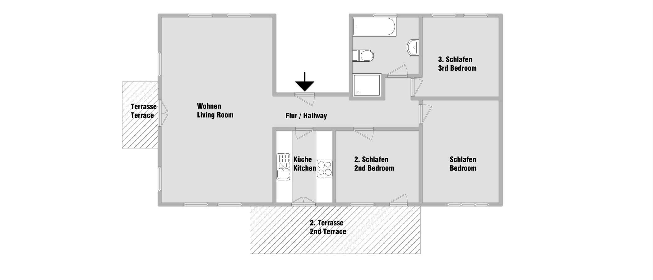 appartement avec terrasse sur le toit München Bogenhausen 01 plan d'étage 10781