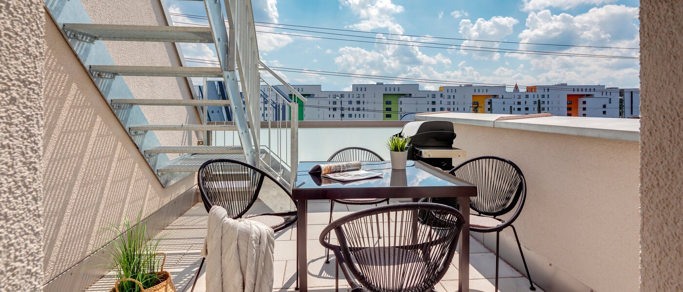 appartement style maisonnette München Pasing 01 terrasse sur le toit 11136