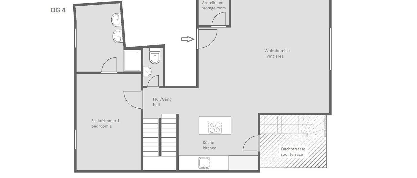 appartement style maisonnette München Pasing 01 plan d'étage 11136