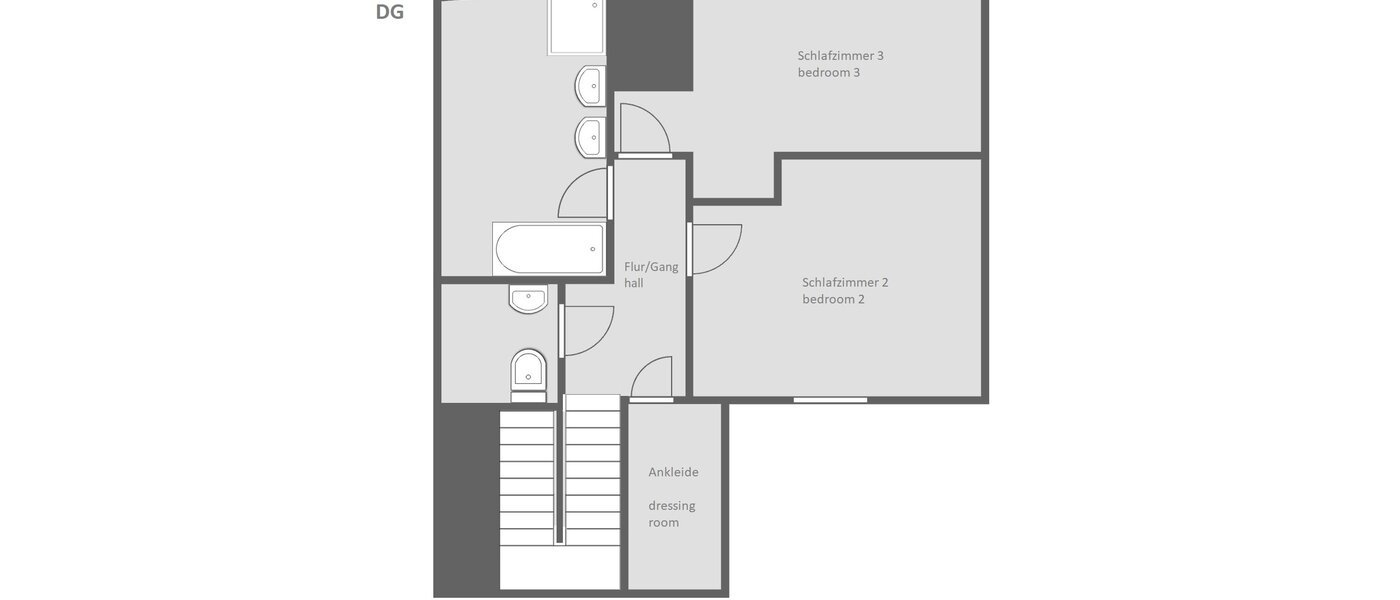 appartement style maisonnette München Pasing 02 plan d'étage 11136