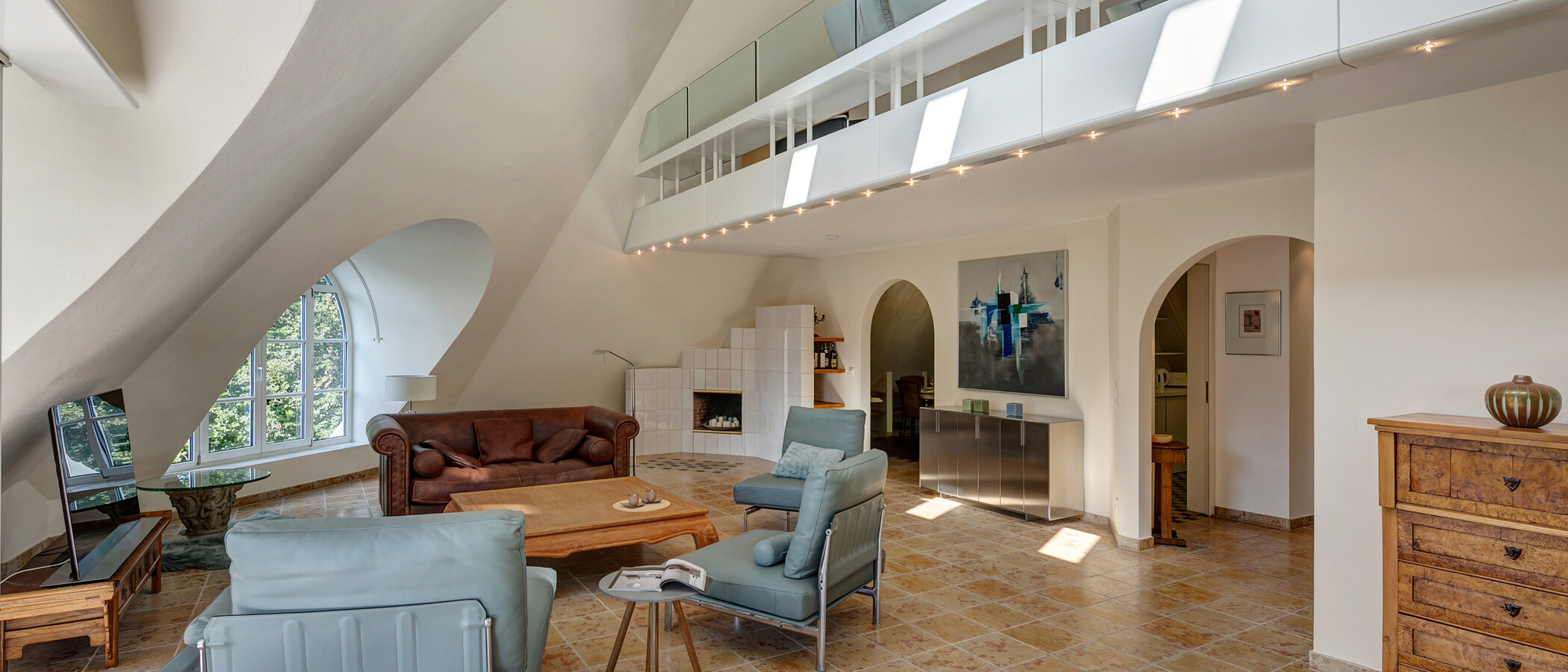 appartement avec terrasse sur le toit München Menterschwaige 01 pièce à vivre 11267