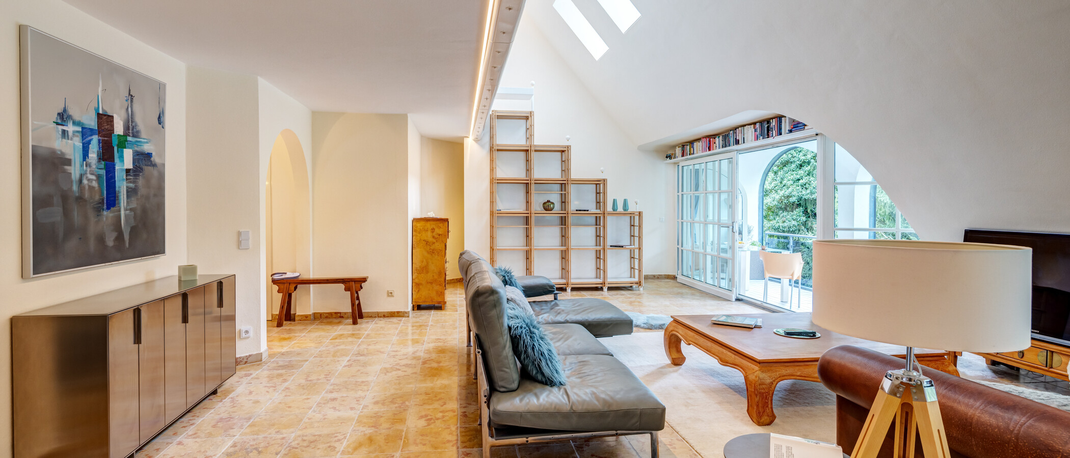 appartement avec terrasse sur le toit München Menterschwaige 03 pièce à vivre 11267