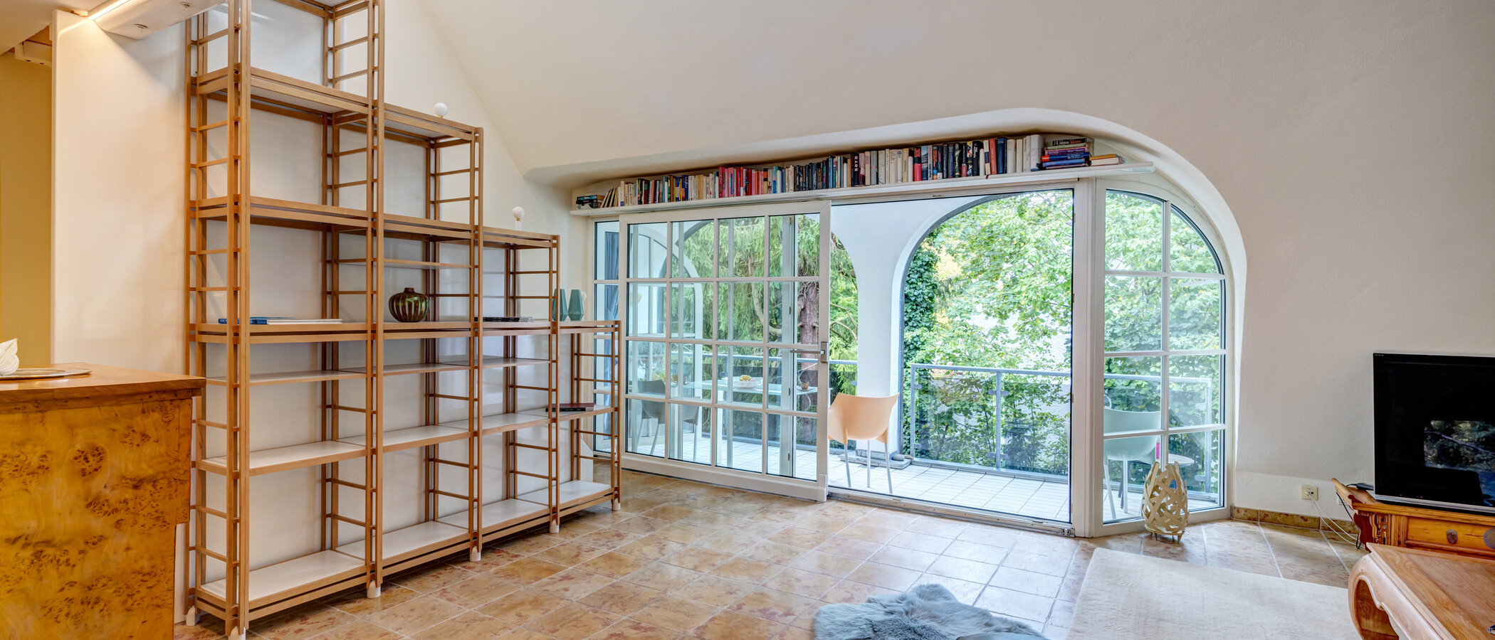 appartement avec terrasse sur le toit München Menterschwaige 04 pièce à vivre 11267