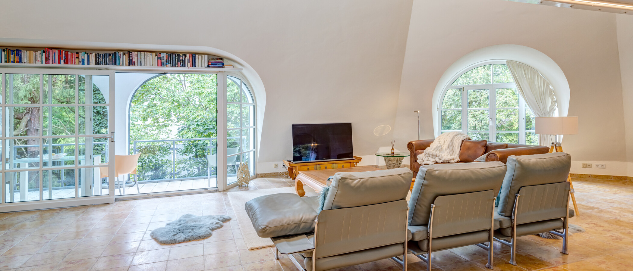appartement avec terrasse sur le toit München Menterschwaige 05 pièce à vivre 11267