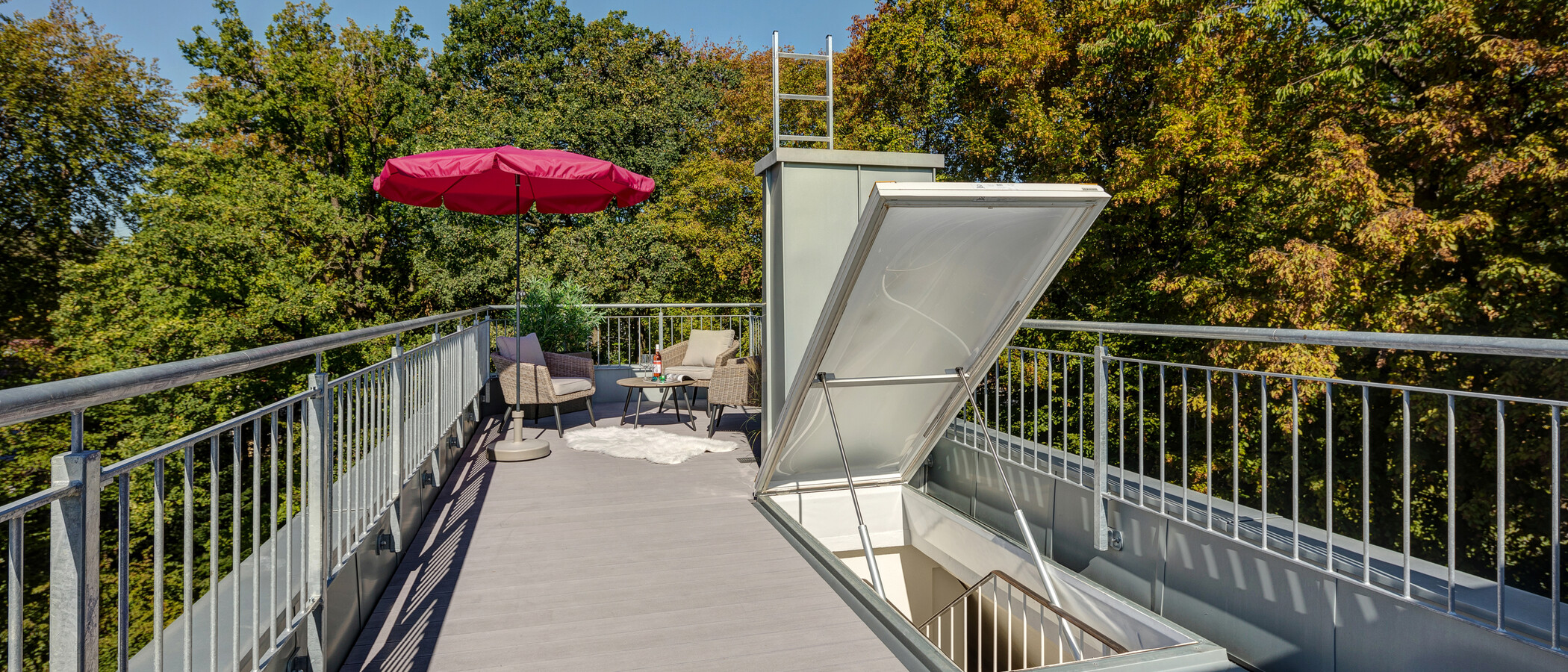 appartement avec terrasse sur le toit München Menterschwaige 01 terrasse sur le toit 11267
