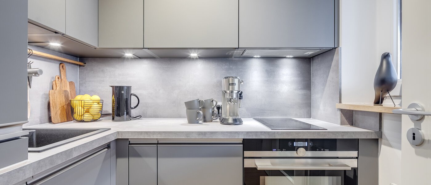 appartement style maisonnette avec mezzanine München Maxvorstadt 01 cuisine 11294