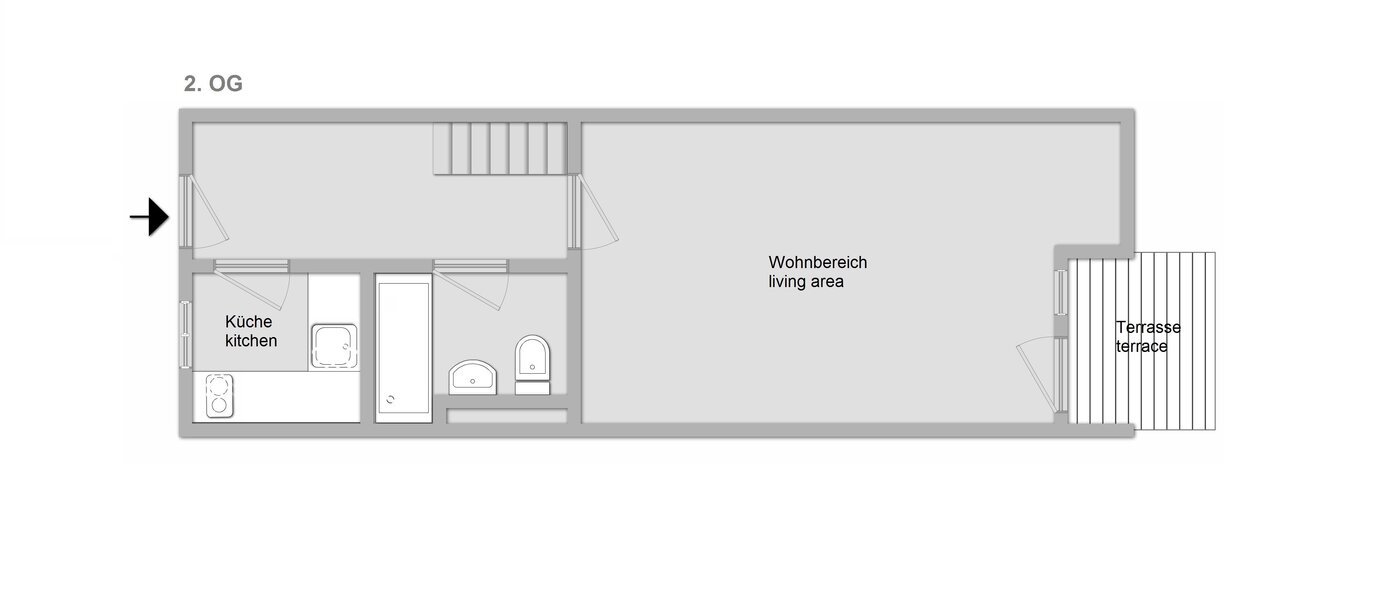 appartement style maisonnette avec mezzanine München Maxvorstadt 01 plan d'étage 11294
