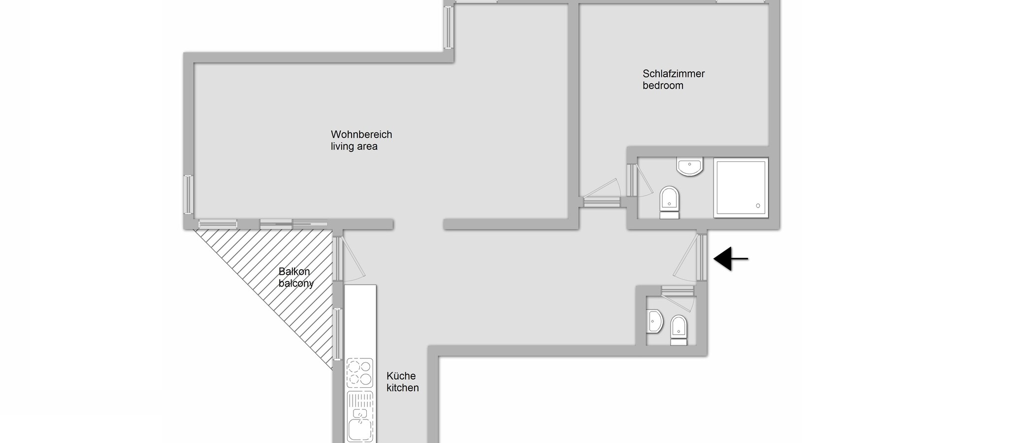 appartement München Schwabing (rechts der Leopoldstraße) 01 plan d'étage 11509