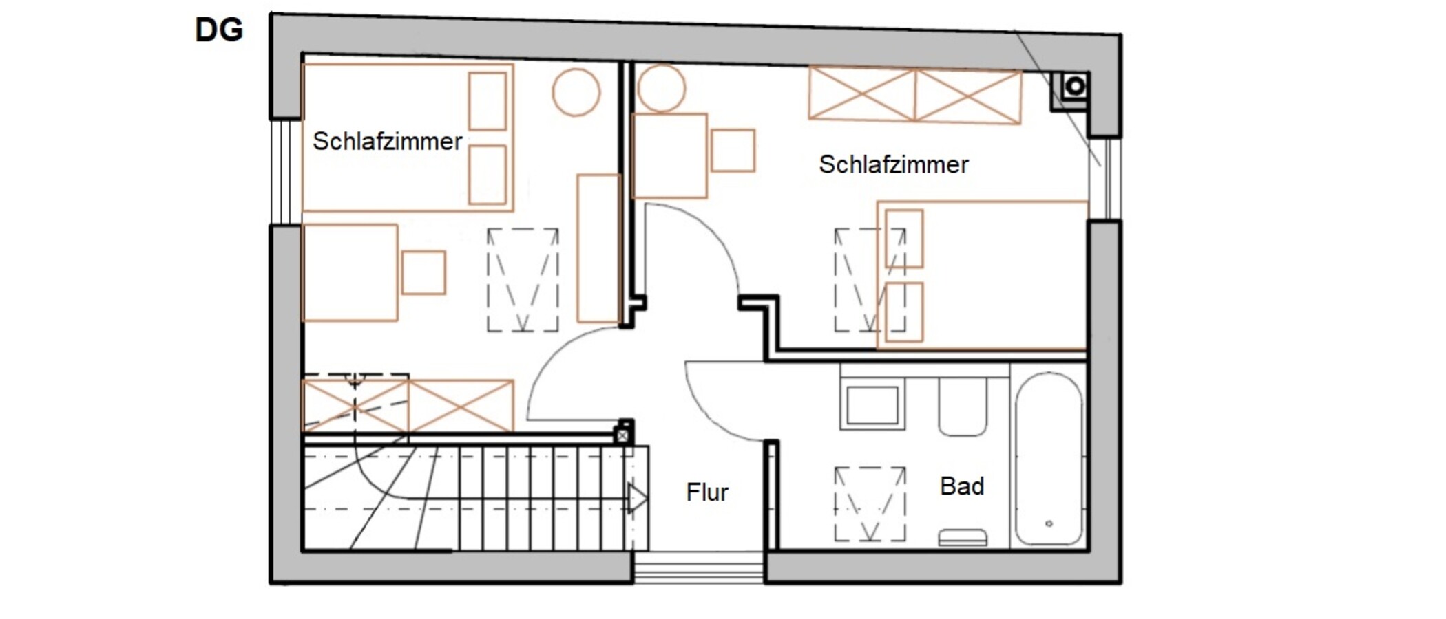 appartement style maisonnette München Westend 02 plan d'étage 11814
