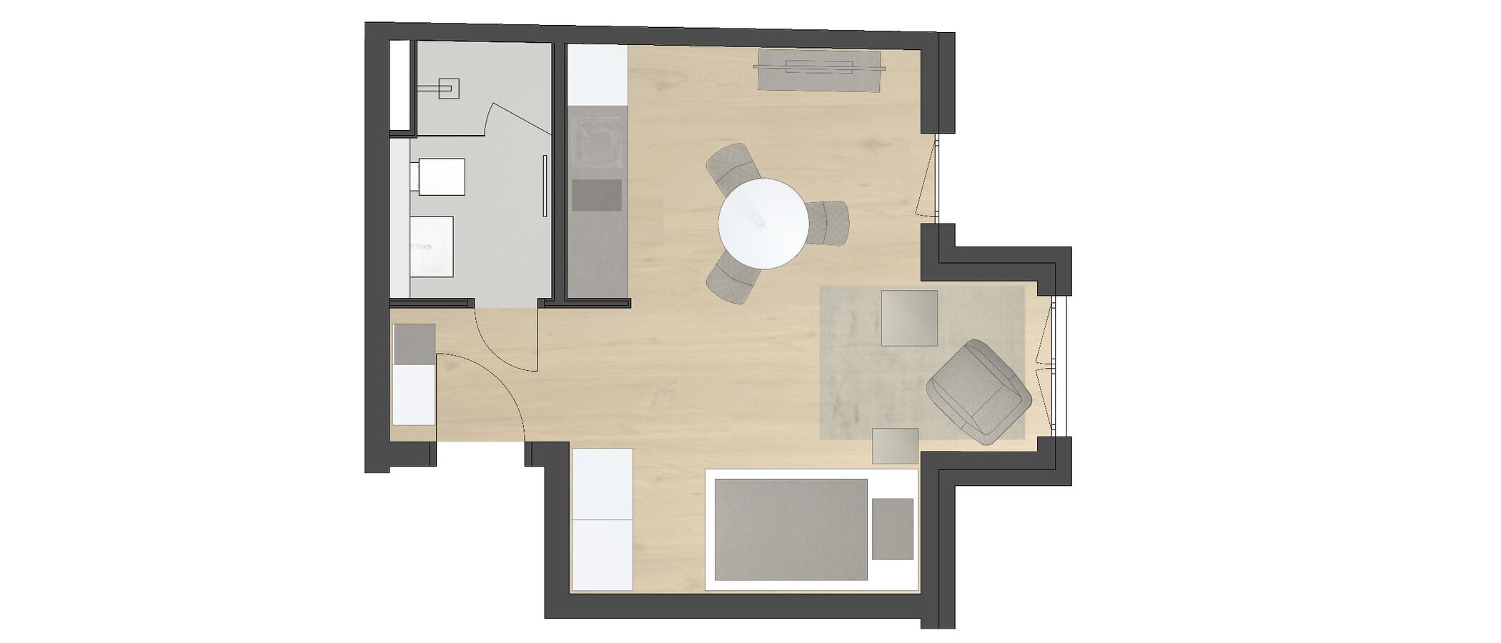 studio München Milbertshofen 01 plan d'étage 11966