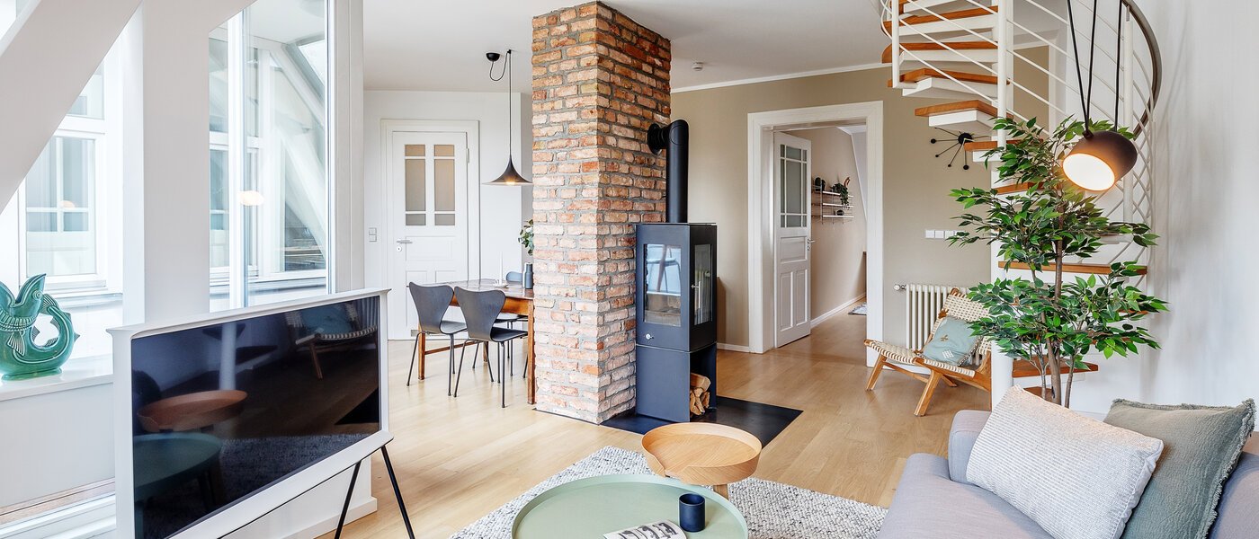 appartement style maisonnette München Maxvorstadt 01 pièce à vivre 12304