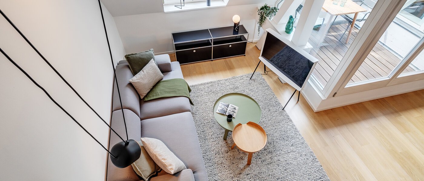 appartement style maisonnette München Maxvorstadt 05 pièce à vivre 12304