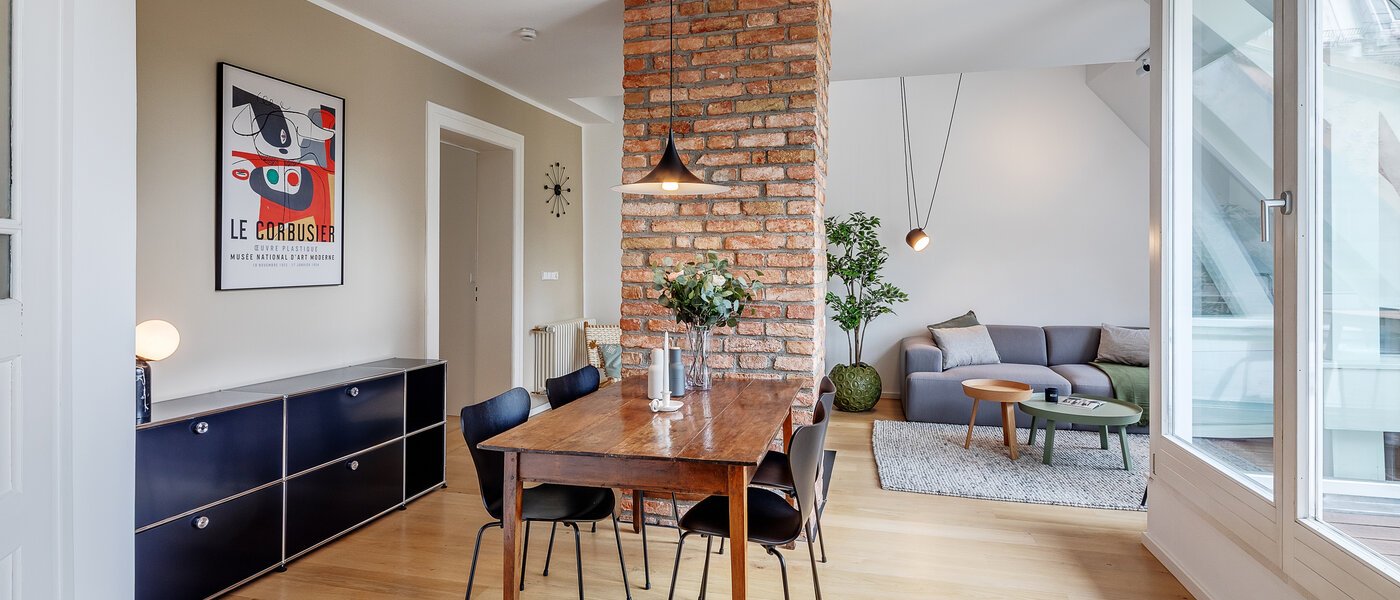 appartement style maisonnette München Maxvorstadt 02 salle à manger 12304
